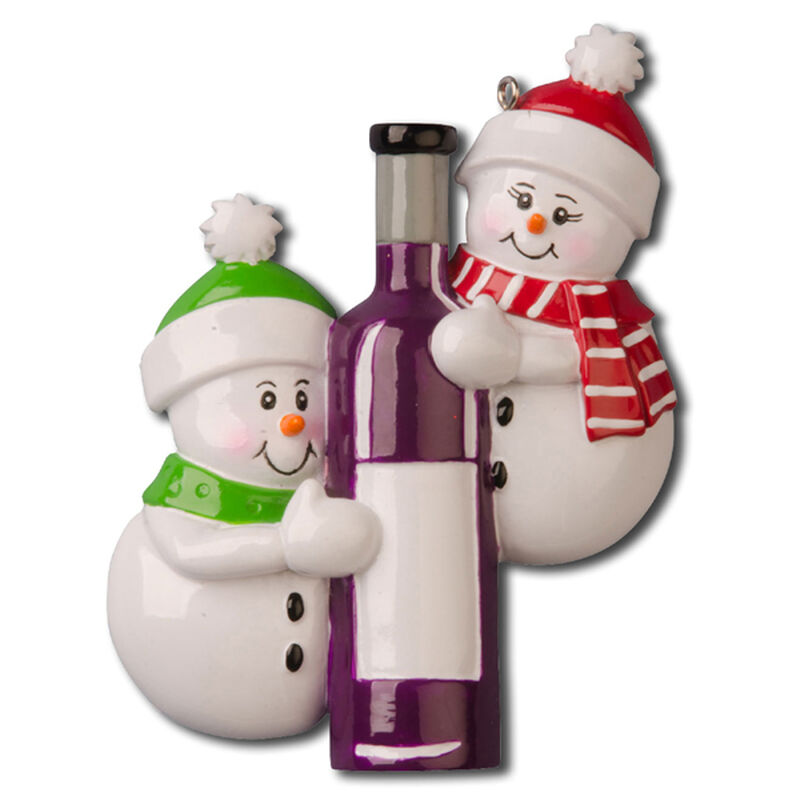 Wine Bottle Couple Personalised Christmas Decoration